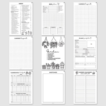 Garden Planner Journal & Plant Care Log Book with Layout Grids Watering Schedule and Budget Tracker for Indoor and Outdoor Gardening