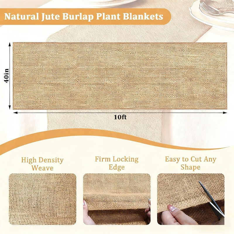 40in x 10ft Natural Jute Burlap Plant Blankets - High Density Winter Frost Protection for Australian Gardens and Trees