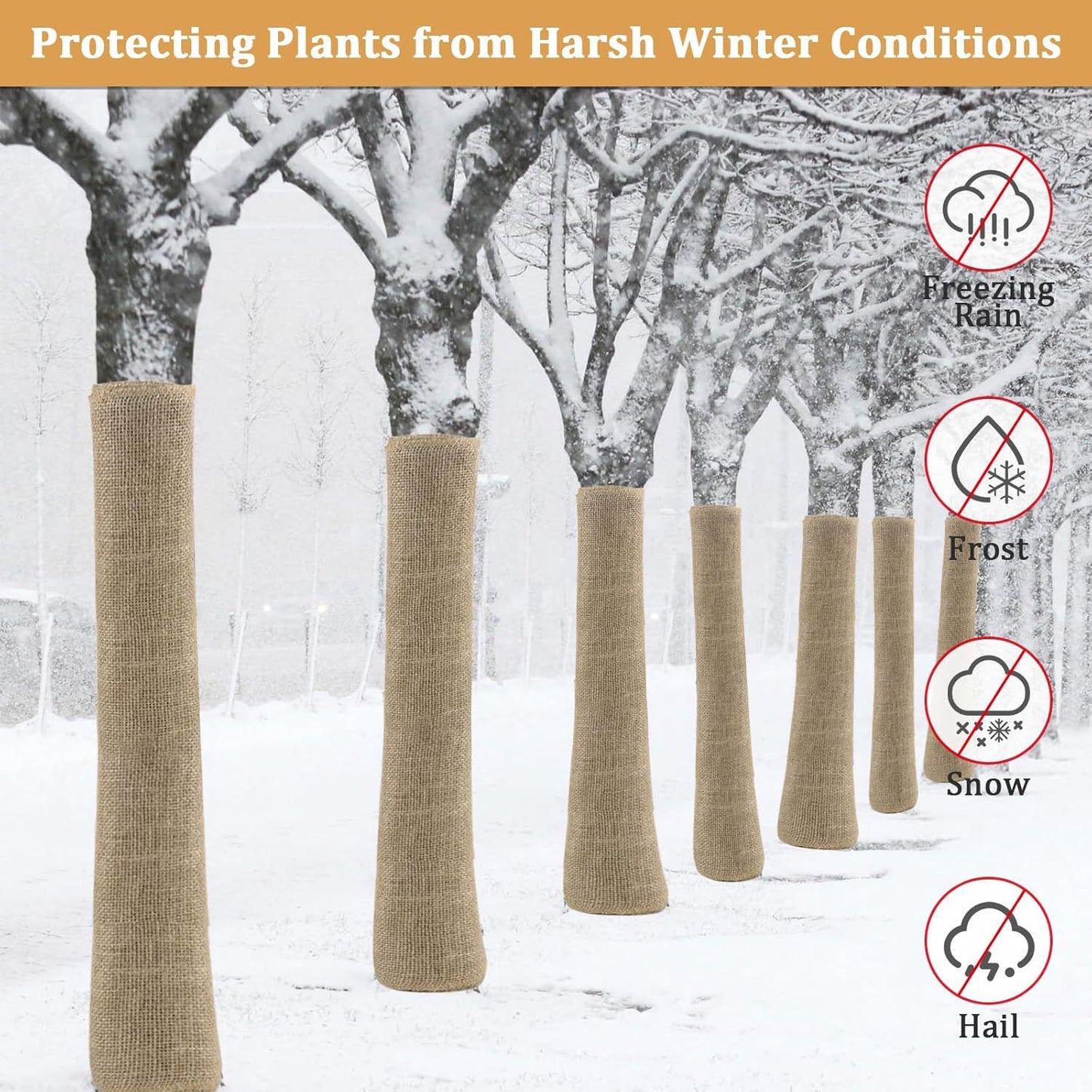 40in x 10ft Natural Jute Burlap Plant Blankets - High Density Winter Frost Protection for Australian Gardens and Trees