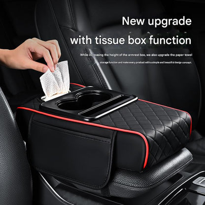 Premium Car Armrest Organizer & Comfort Pad(Beige)
