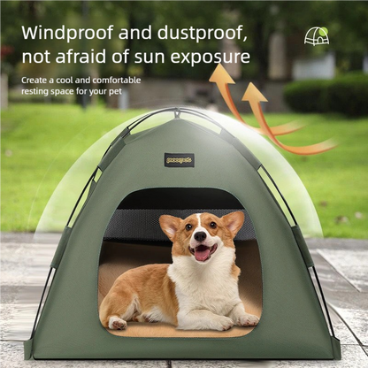 Medium Pet Tent for Cats & Dogs(Green) - Portable Comfort Shelter with Soft Cushion