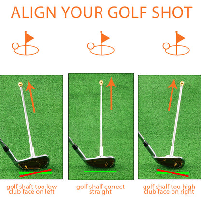 Golden Adjustable Magnetic Golf Club Face Alignment and Swing Trainer