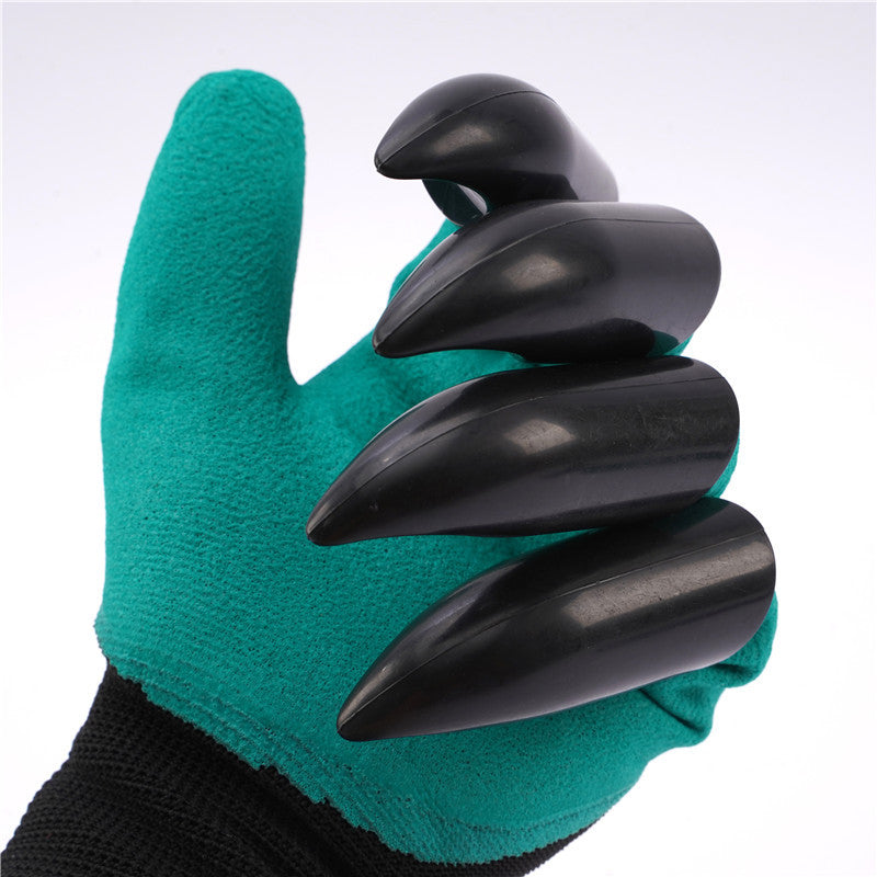 2-Pairs Green Waterproof and Puncture Resistant Gardening Gloves(L: 27CM) - Breathable Latex Foam Coated Work Gloves for Digging, Planting, and Yard Work