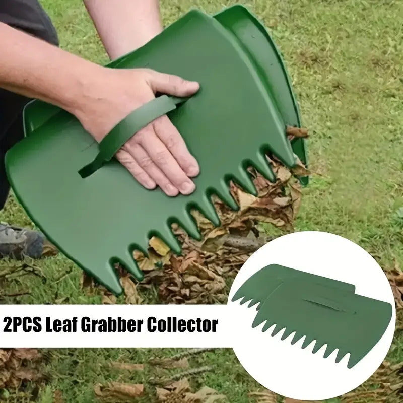 Pair of Horticultural Leaf Rake Hand Tools Set Large Plastic Claw Grabber Ideal for Collecting Yard Debris, Grass Clippings, and Scraps Yellow