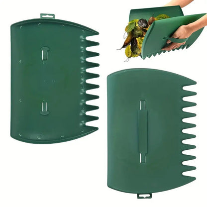 Pair of Horticultural Leaf Rake Hand Tools Set Large Plastic Claw Grabber Ideal for Collecting Yard Debris, Grass Clippings, and Scraps Yellow
