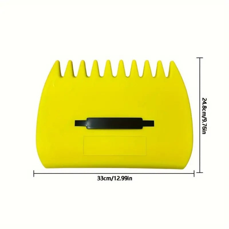 Pair of Horticultural Leaf Rake Hand Tools Set Large Plastic Claw Grabber Ideal for Collecting Yard Debris, Grass Clippings, and Scraps Yellow