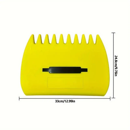 Pair of Horticultural Leaf Rake Hand Tools Set Large Plastic Claw Grabber Ideal for Collecting Yard Debris, Grass Clippings, and Scraps Yellow