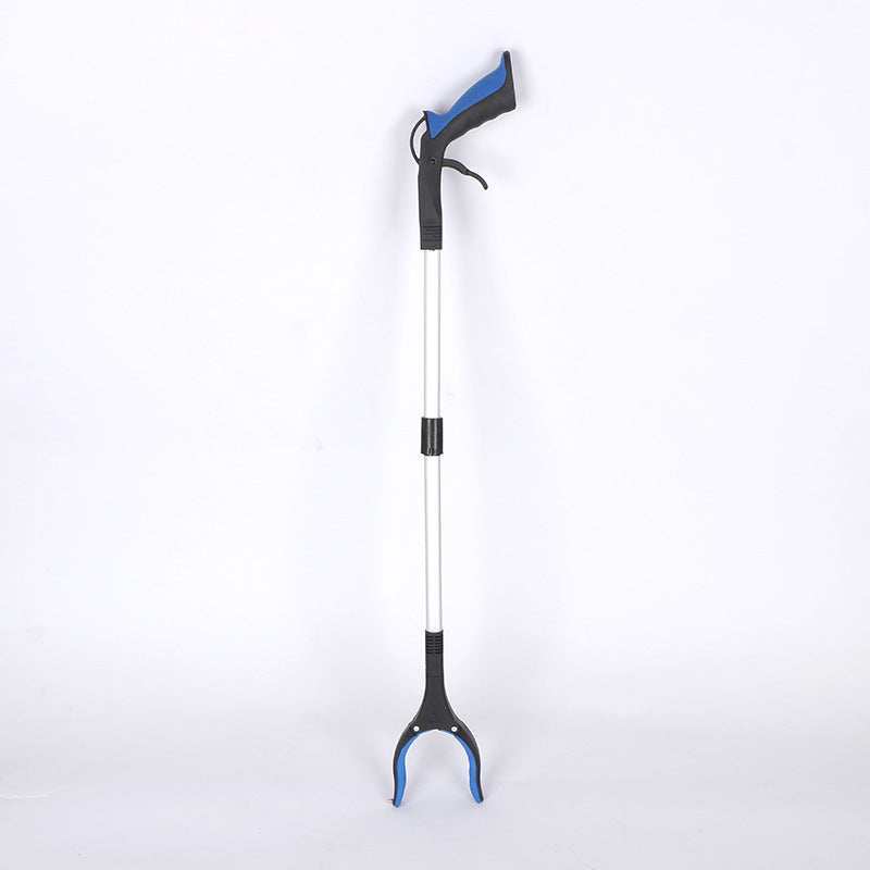 Blue and Black Handle Foldable Grabber Reacher Tool - 83cm Aluminium Litter Picker with Magnetic Tip - Lightweight Mobility Aid for Garden & Home Rubbish Cleanup