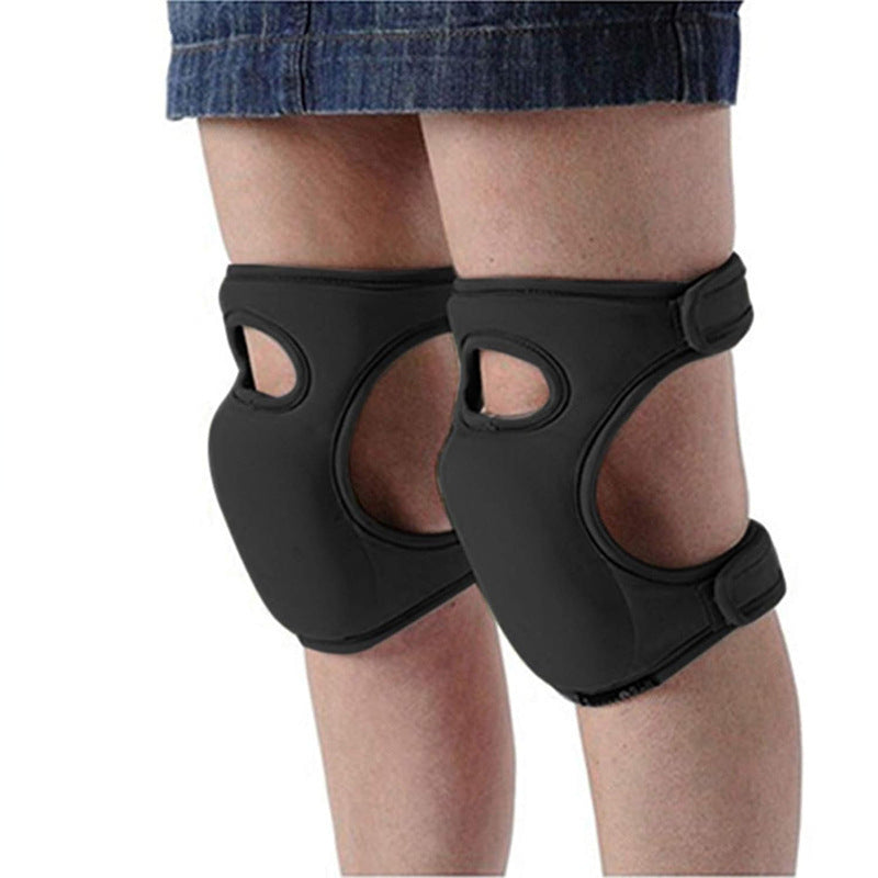 Waterproof Garden Knee Pads High Density EVA Foam Cushion for Weeding & Cleaning Adjustable Neoprene Straps Dark Black 1 Pair