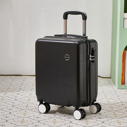 Black 16 Inch Lightweight Carry-on Luggage for heights under 1.6m - Underseat & Overhead Cabin Hardside Suitcase