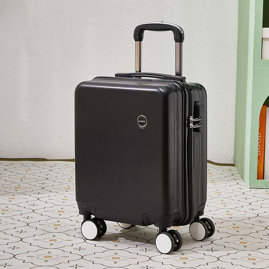 Black 16 Inch Lightweight Carry-on Luggage for heights under 1.6m - Underseat & Overhead Cabin Hardside Suitcase