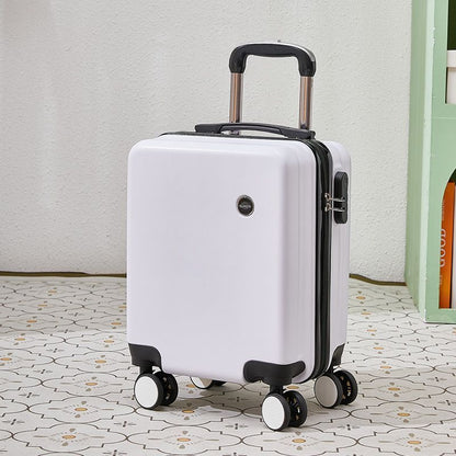 White 16 Inch Lightweight Carry-on Luggage for heights over 1.6m - Underseat & Overhead Cabin Hardside Suitcase
