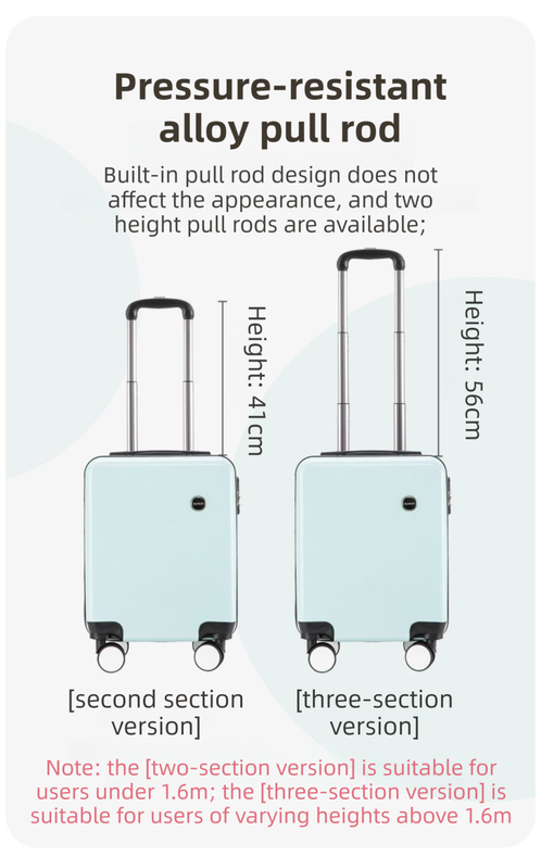 White 16 Inch Lightweight Carry-on Luggage for heights under 1.6m - Underseat & Overhead Cabin Hardside Suitcase with Cup Holder & Phone Stand