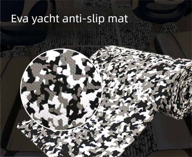 Camouflage EVA Foam Boat Flooring Sheet Self Adhesive Marine Decking Mat Non Slip Grip Roll for Jet Ski Kayak & RV (Black White Camo, 250cm x 26cm)