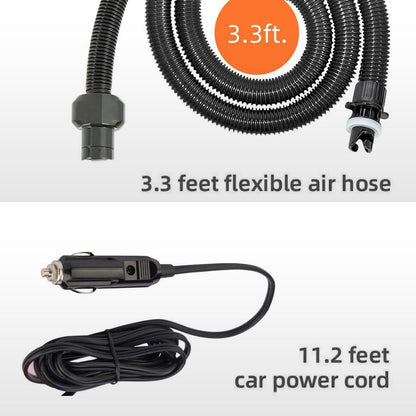 Electric & Battery Powered  HT-790 High Pressure SUP Electric Air Pump 12V DC Paddle Board 16/20PSI Auto-Off