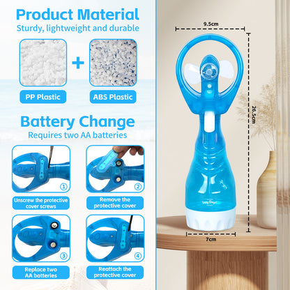 Lazy Dayz Water Spray Fan - Pink
