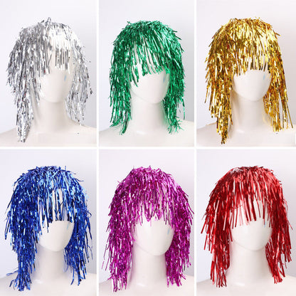 Party tinsel wig-assorted colour - Blue