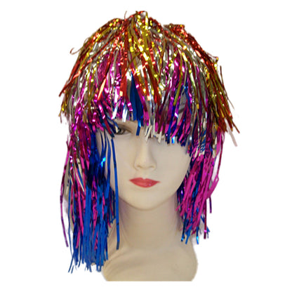 Party tinsel wig-assorted colour - Red