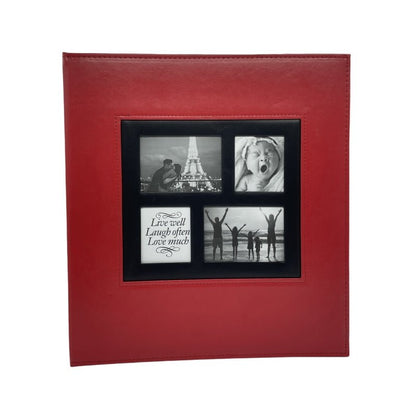 Extra Large 600-Pocket Leather Photo Album - Silver