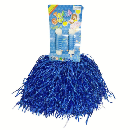 4 Sets/8pcs Metallic Team Girls' Cheerleading Dance Party Dress Pom Poms Pompoms - Green