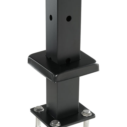 VEVOR Cable Railing Post, 36" x 1" x 2" Steel L-Shaped Hole Corner Railing Post, 10 Pre-Drilled Holes, SUS304 Stainless Steel Cable Rail Post with Horizontal and Curved Bracket, 1-Pack, Black ,91.4*2.5*5 cm