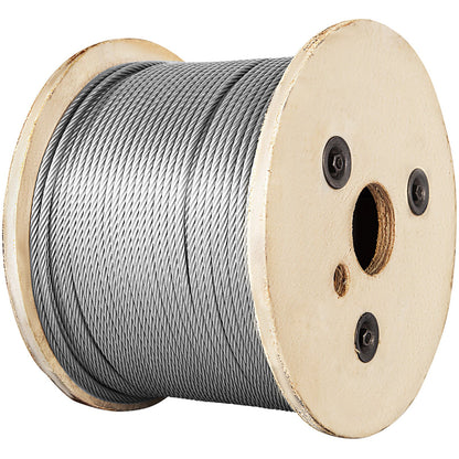 VEVOR 1/8 Stainless Steel Cable Railing 500ft, Wire Rope 316 Marine Grade, Braided Aircraft Cable 7x7 Strands Construction for Deck Rail Balusters Stair Handrail Porch Fence