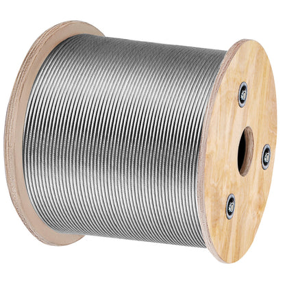 VEVOR 1/8 Stainless Steel Cable Railing 500ft, Wire Rope 316 Marine Grade, Braided Aircraft Cable 7x7 Strands Construction for Deck Rail Balusters Stair Handrail Porch Fence