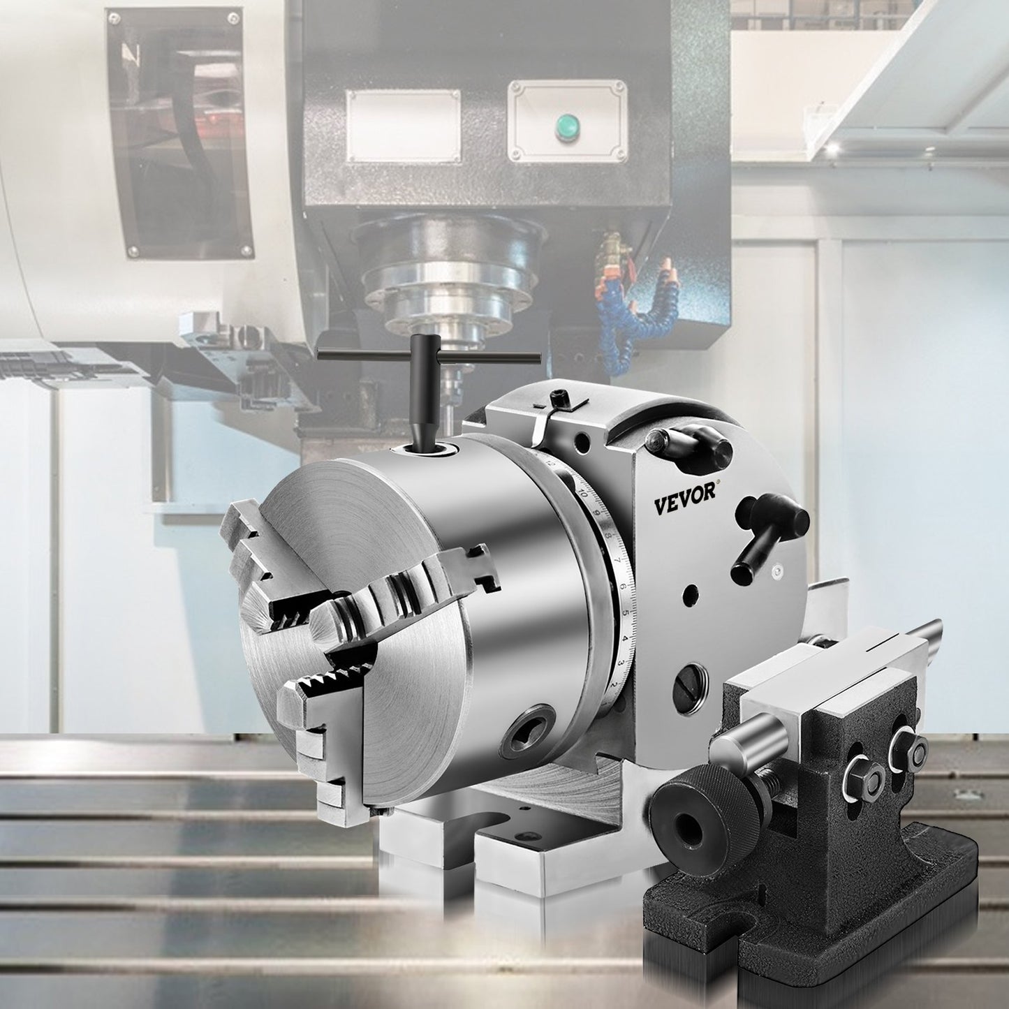 VEVOR BS-0 Dividing Head 5 Inch, Precision Dividing Head Set with 5" 3-jaw Chuck & Tailstock Dividing Plates for Milling Machine