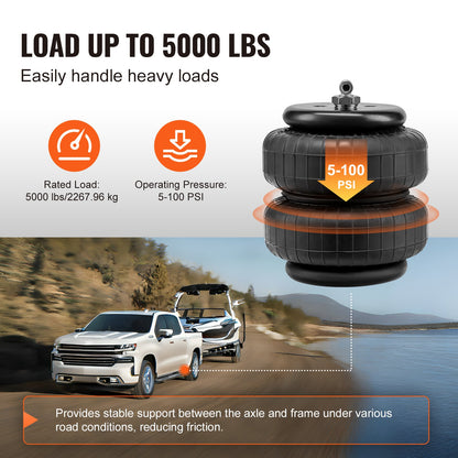 VEVOR Air Bag Suspension Kit, Air Springs Suspension Bag Kit Compatible with 2007-2018 Chevrolet Silverado 1500 and GMC Sierra 1500 2WD 4WD, 5000 lbs Loading, 5 to 100 PSI