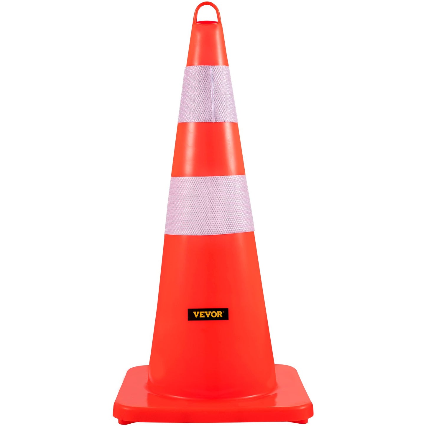 VEVOR Safety Cones, 10PCS 28\" Traffic Cones, PVC Orange Construction Cones, 2 Reflective Collars Traffic Cones with Weighted Base and Hand-Held Ring Used for Traffic Control, Driveway Road Parking