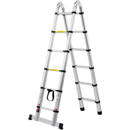 VEVOR Telescoping Extension Ladder 12.5FT A-Shape w/ Stabilizer Bar for RV