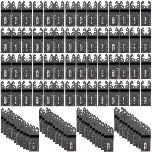 VEVOR 100PCS Oscillating Saw Blades, Quick Release Multitool Blades Kit, HCS Tool Blades for Wood Plastic, Compatible with Dewalt Dremel Fein Worx Bosch Makita Milwaukee