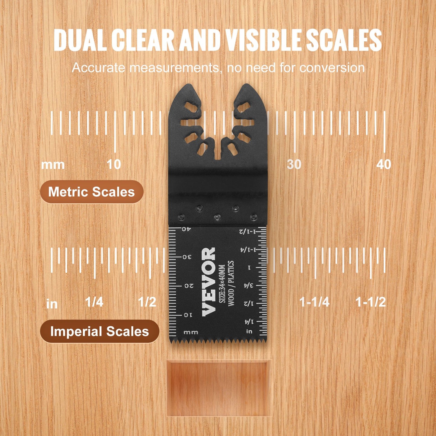 VEVOR 50PCS Oscillating Saw Blades, Universal Quick Release Oscillating Saw Blades, Multitool Tool Blades for Wood Plastic Aluminum, Fit Dewalt Bosch Milwaukee Hitachi Chicago Craftsman