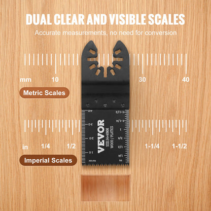 VEVOR 50PCS Oscillating Saw Blades, Universal Quick Release Oscillating Saw Blades, Multitool Tool Blades for Wood Plastic Aluminum, Fit Dewalt Bosch Milwaukee Hitachi Chicago Craftsman