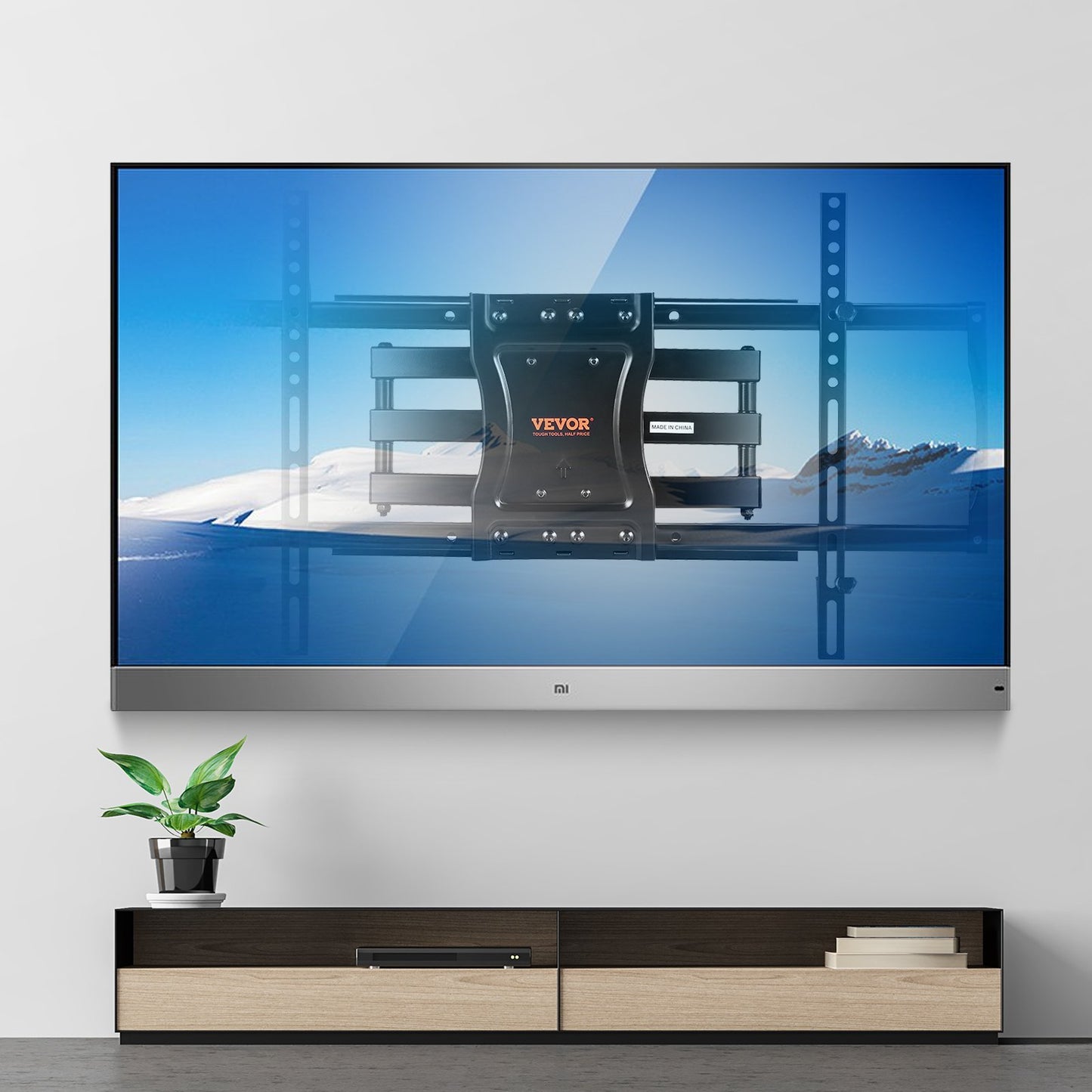 VEVOR Full Motion TV Mount Fits for Most 37-75 inch TVs, Swivel Tilt Horizontal Adjustment TV Wall Mount Bracket with 4 Articulating Arms, Max VESA 600x400mm, Holds up to 132 lbs