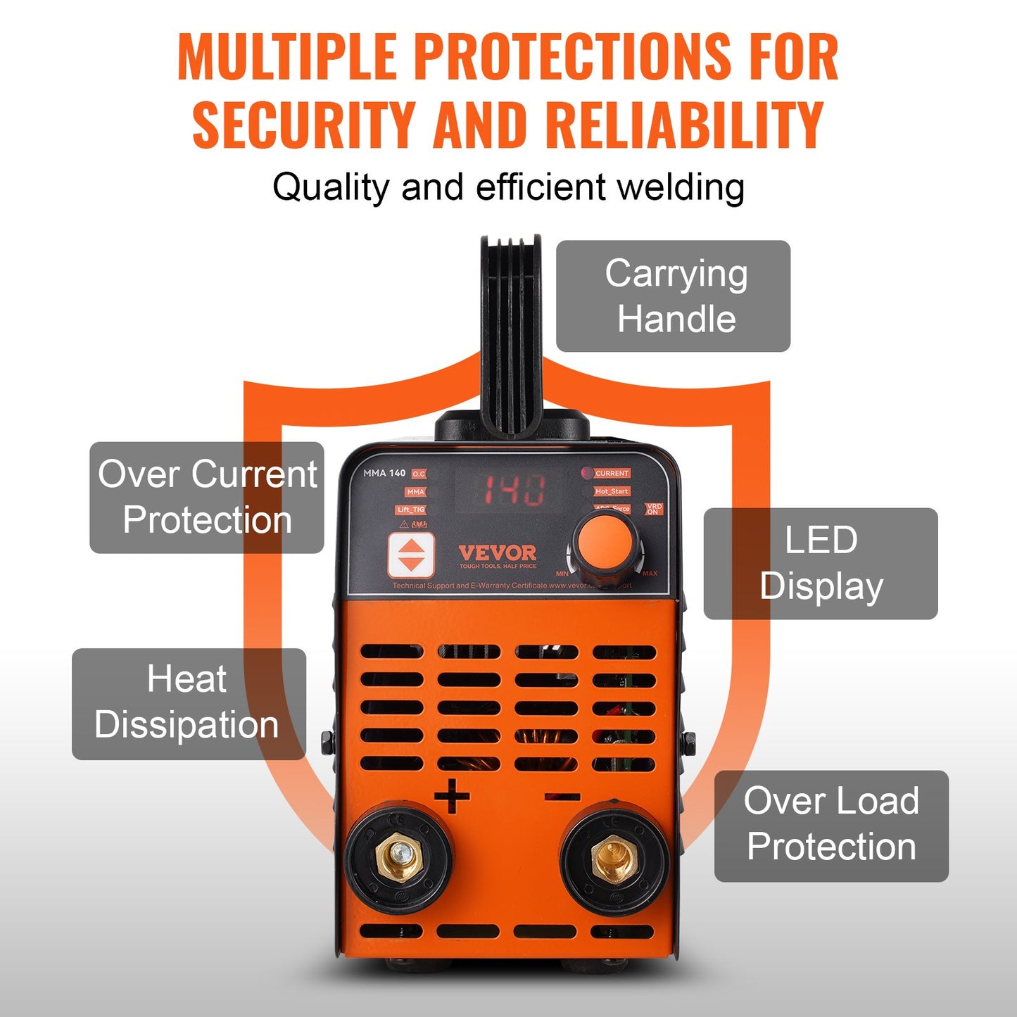 VEVOR ARC Stick Welder 220V 140A Stick/Lift TIG 2-in-1 Welding Machine Hot Start