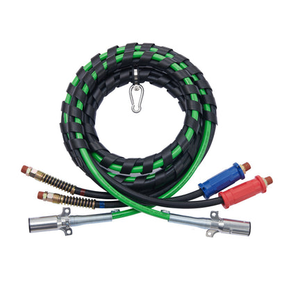 VEVOR 12FT Semi Truck Air Lines Kit with 2PCS Glad Hands, 3-in-1 Air Hoses & 7 Way ABS Electric Power Line, with 2PCS Gladhand Handles, 4PCS Seals and Tender Spring Kit for Semi Truck Trailer Tractor
