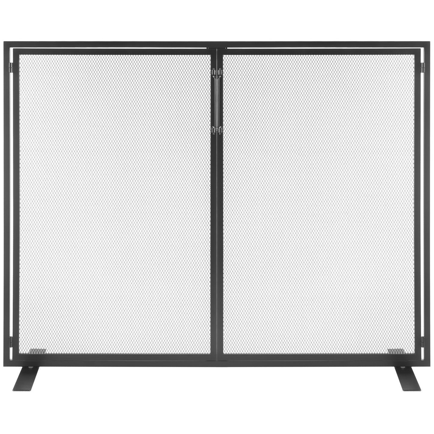 VEVOR Fireplace Screen 1 Panel with Door, Sturdy Iron Mesh Fireplace Screen, 990(L) x780(H)MM Spark Guard Cover, Simple Installation, Free Standing Fire Fence Grate for Living Room Home Decor Modern