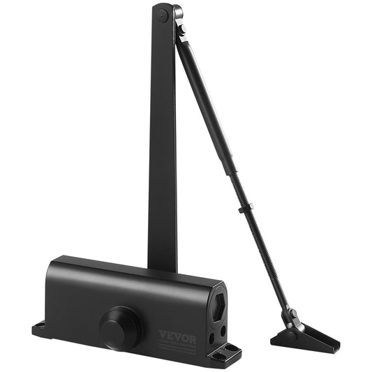 VEVOR Door Closer, Automatic Door Closer Commercial or Residential Use for Door Weights 85 kg, Adjustable Size Hydraulic Buffer Door Closers Heavy Duty Cast Aluminum Body, Easy Install, Black