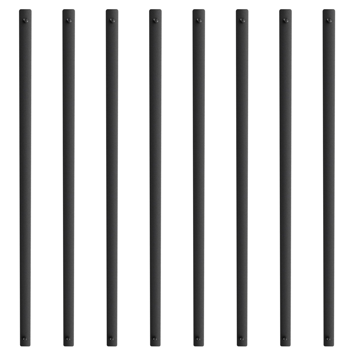 VEVOR Staircase Metal Balusters, 32.28"x1"x0.2" Flat Aluminum Alloy Decorative Banister Spindles, 51 Pack Deck Baluster with Screws, Classic Hollow Deck Railing Satin Black Powder Coated for Porch