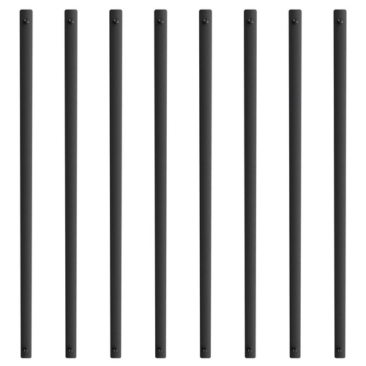 VEVOR Staircase Metal Balusters, 32.28"x1"x0.2" Flat Aluminum Alloy Decorative Banister Spindles, 51 Pack Deck Baluster with Screws, Classic Hollow Deck Railing Satin Black Powder Coated for Porch