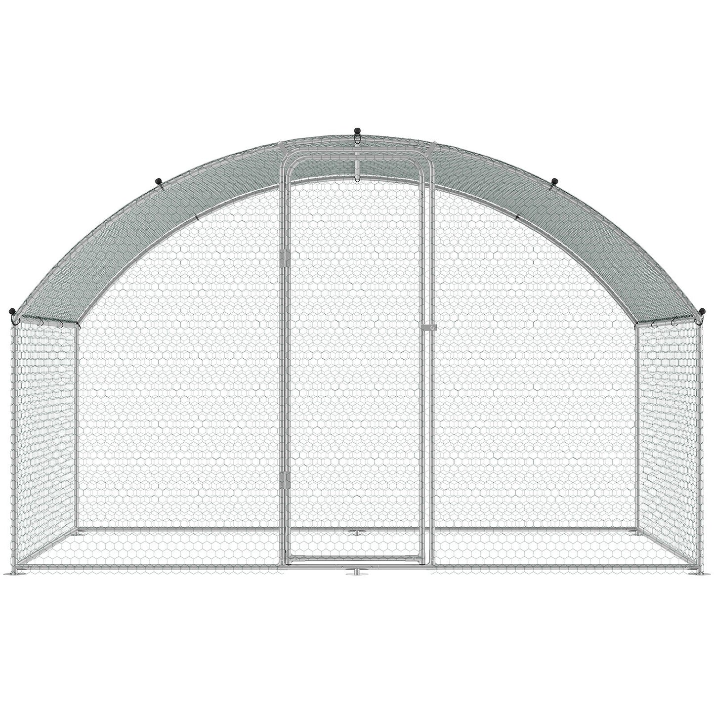 VEVOR Chicken Coop, 9.8x6.5x6.5ft Walk-in Large Metal Chicken Run for Yard with Waterproof Cover, Doom Roof Hen House with Security Lock for Outdoor and Backyard, Farm, Duck Rabbit Cage Poultry Pen