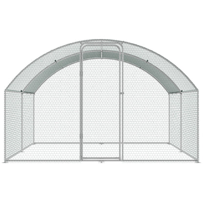 VEVOR Large Metal Chicken Coop, 9.8x12.9x6.5 ft Walk in Chicken Run for Yard with Waterproof Cover, Doom Roof Hen House with Security Lock for Outdoor and Backyard, Farm, Duck Rabbit Cage Poultry Pen