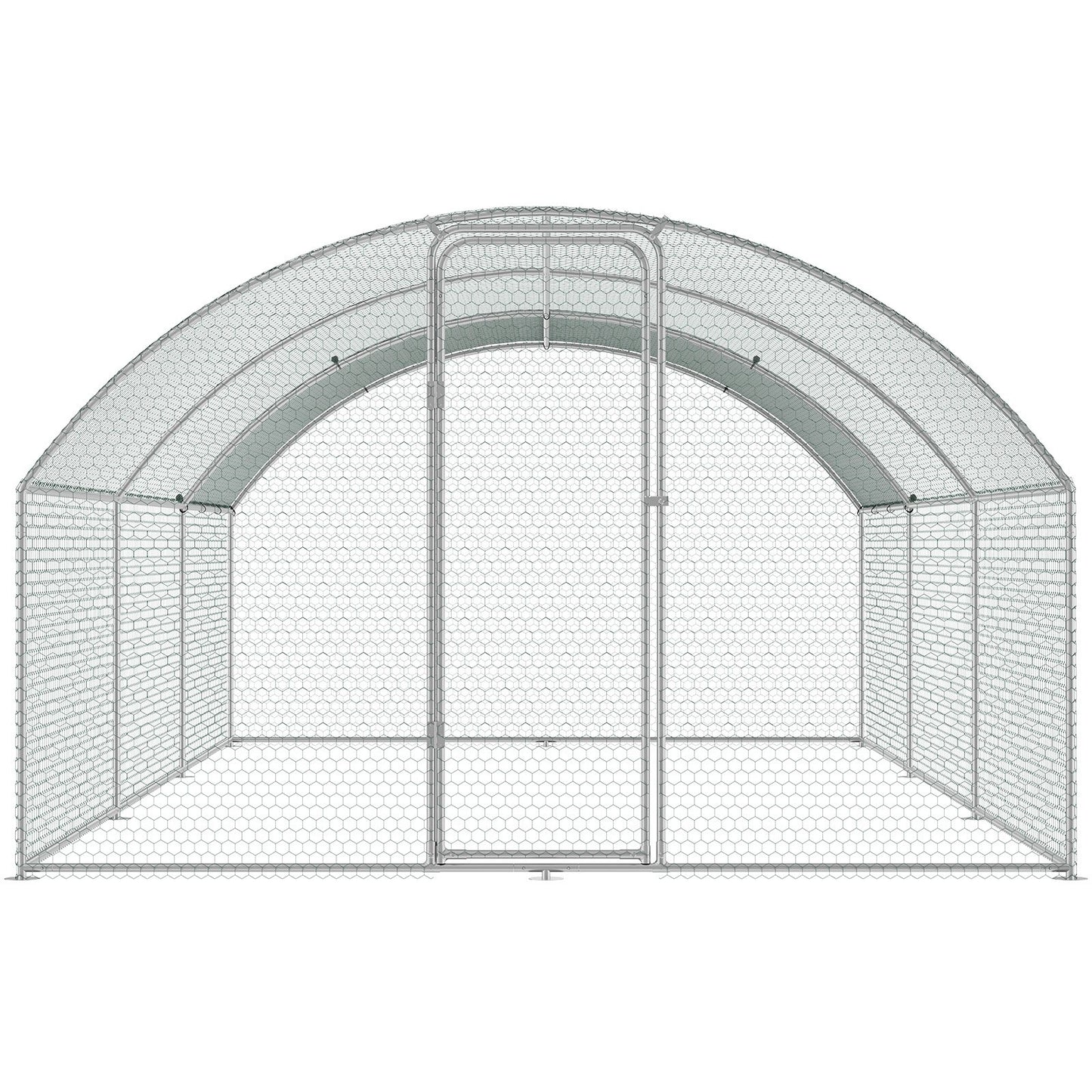VEVOR Large Metal Chicken Coop with Run, 9.8x19.3x6.5 ft Walk-in Chicken Runs for Yard with Cover, Doom Roof Hen House with Security Lock for Outdoor and Backyard, Farm, Duck Rabbit Cage Poultry Pen