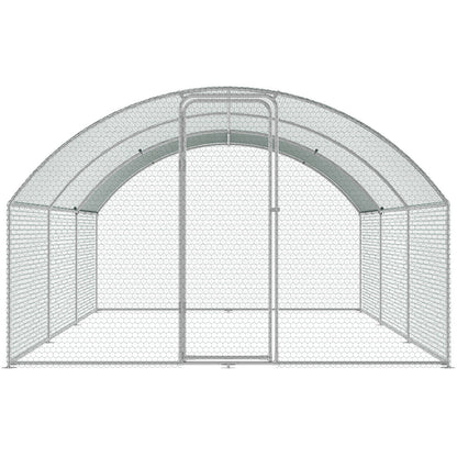 VEVOR Large Metal Chicken Coop with Run, 9.8x19.3x6.5 ft Walk-in Chicken Runs for Yard with Cover, Doom Roof Hen House with Security Lock for Outdoor and Backyard, Farm, Duck Rabbit Cage Poultry Pen