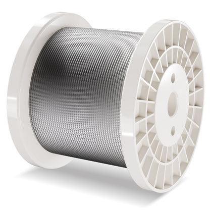 VEVOR T316 Stainless Steel Cable 3.18mm 7x7 Steel Wire Rope 182.3m Cable Railing