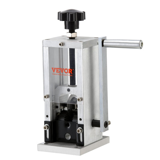 VEVOR Manual Wire Stripping Machine, 0.06''-0.98'' Copper Stripper with Hand Crank or Drill Powered, Visible Stripping Depth Reference, Portable Aluminum Frame Wire Peeler for Scrap Copper Recycling