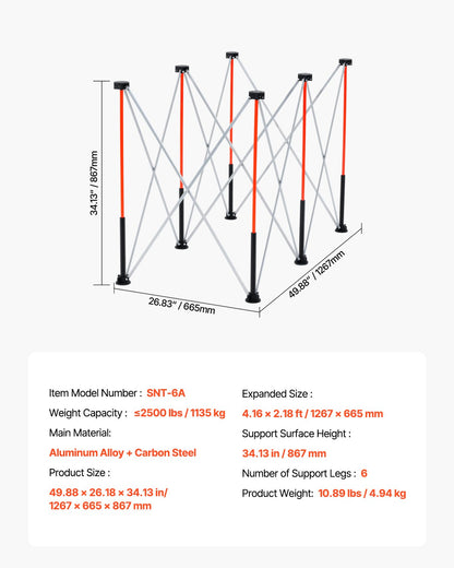 VEVOR Portable Folding Workstand 1267 x 665 mm Collapsible Work Stand 1135 kg