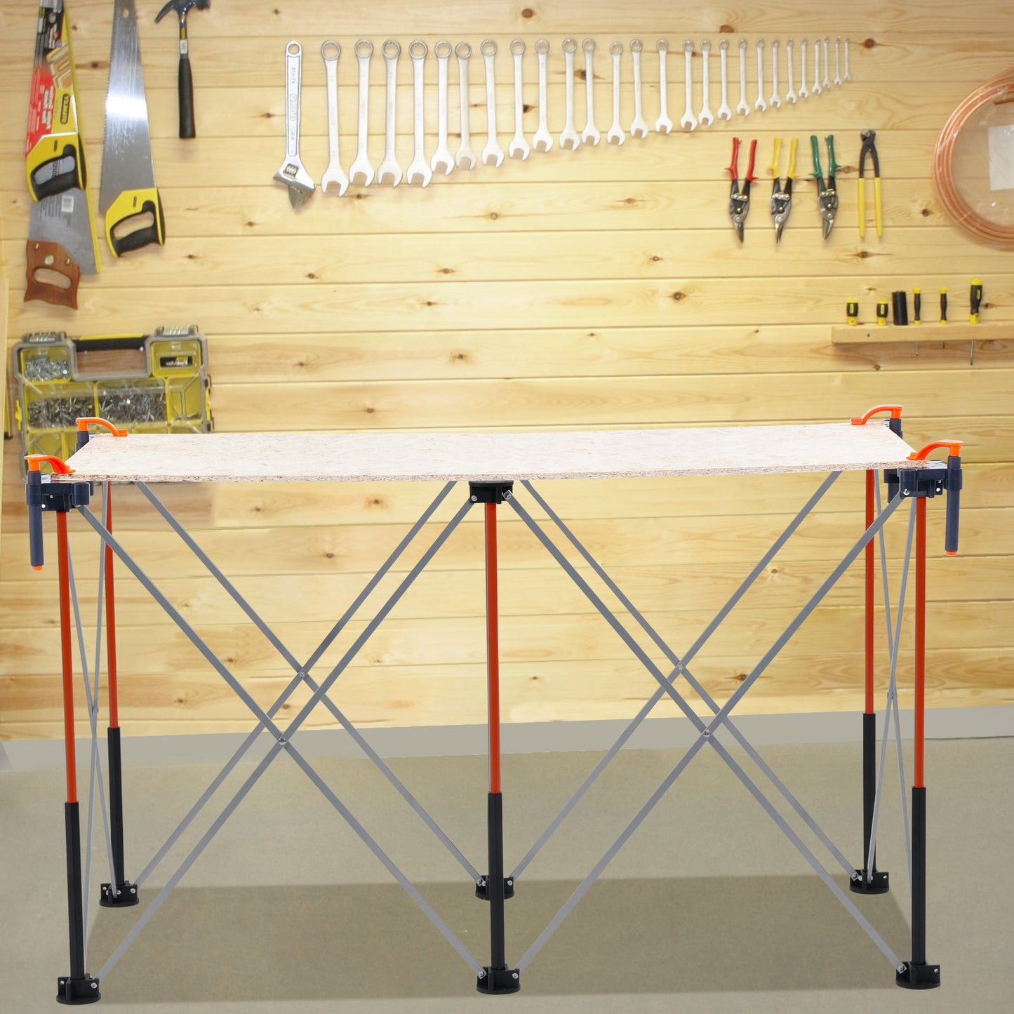 VEVOR Portable Folding Workstand 1267 x 665 mm Collapsible Work Stand 1135 kg
