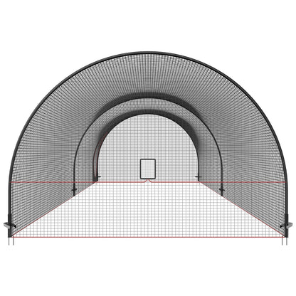 VEVOR Baseball Batting Cage, Softball and Baseball Batting Cage Net and Frame, 22x12x8ft Practice Portable Cage Net with Carry Bag, Heavy Duty Enclosed Pitching Cage, for Backyard Batting Hitting Training 670CM